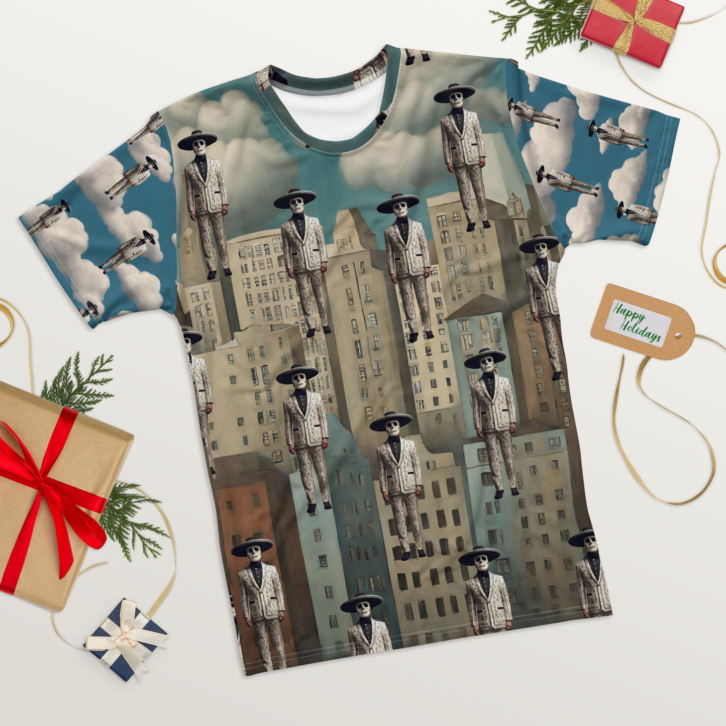 Men's t-shirt Mariachi Catrines in Magritte’s Metropolis