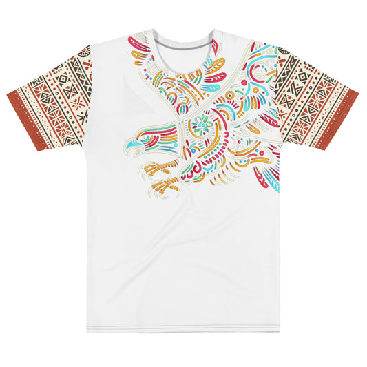 Mexican Eagle Line Art T-Shirt with Prehispanic and Folkloric Designs Men's t-shirt