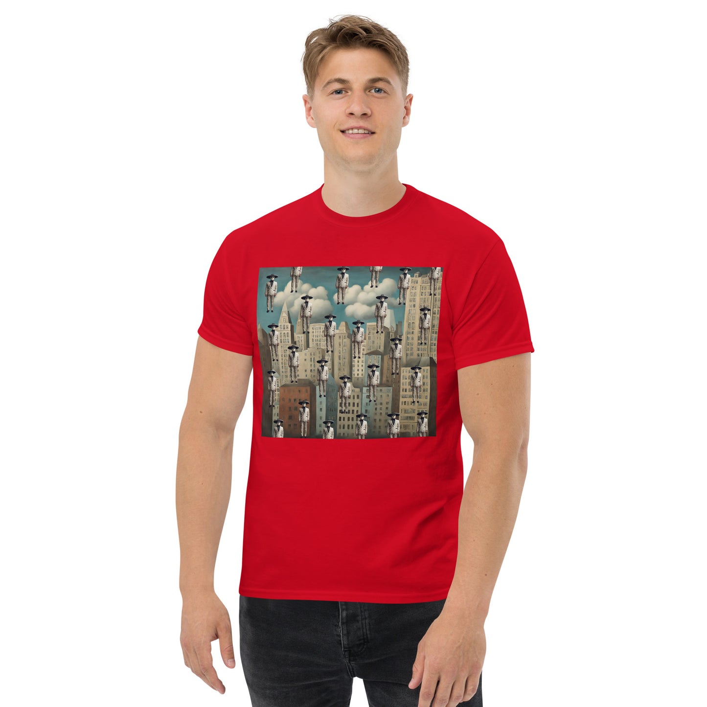 Men's classic tee Mariachi Catrines in Magritte’s Metropolis