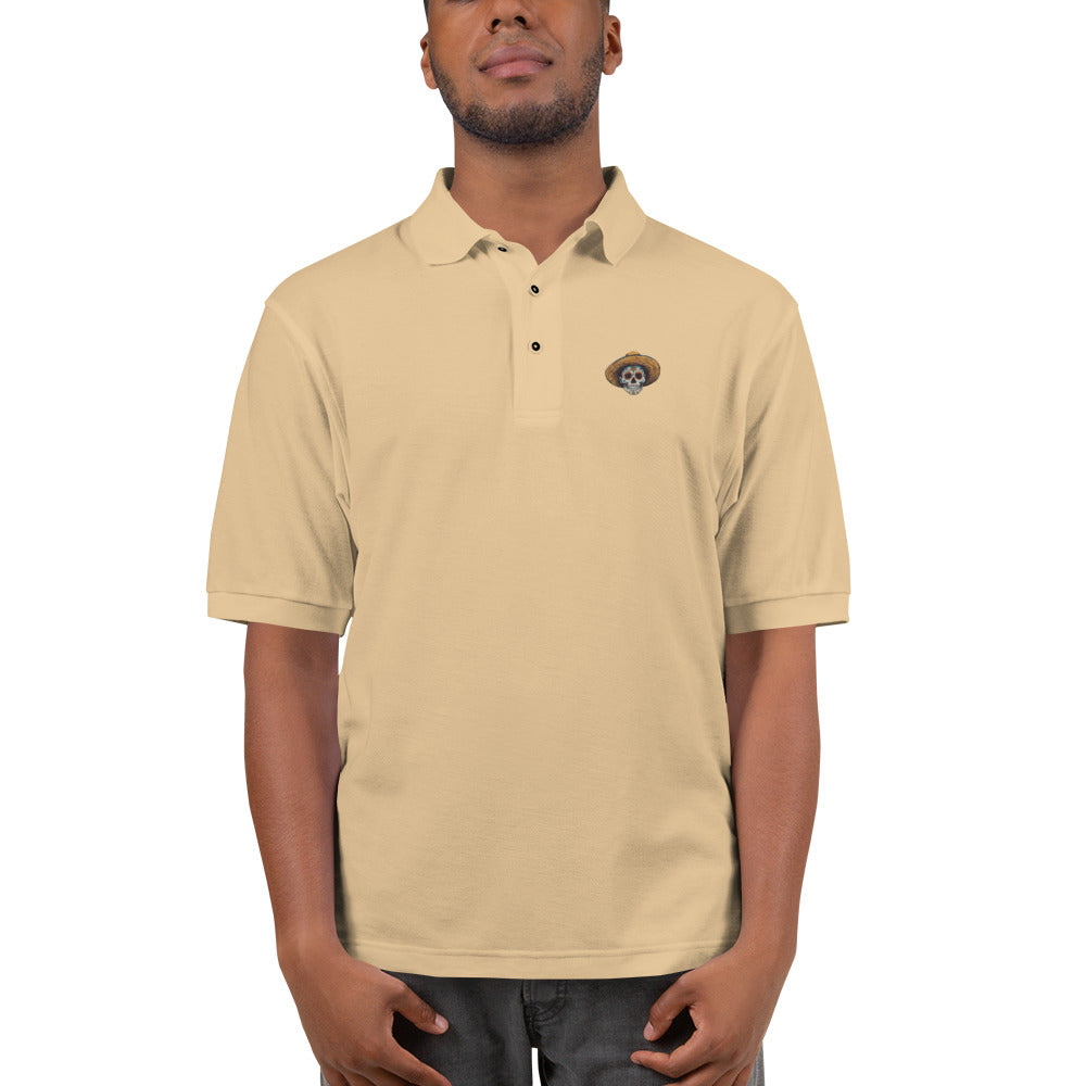 Men's Premium Polo. Vincent Van Gogh's Self-Portrait in Death's Day.